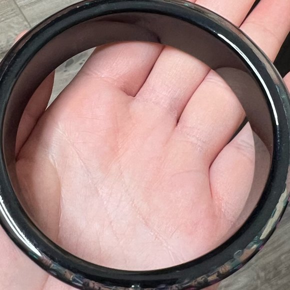 Rhinestone bangle bracelet resin epoxy inclusion bling pink blue black y2k chunk - Picture 2 of 6